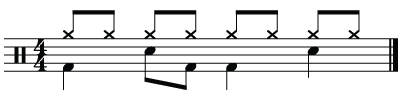 Lesson 2 - Hi Hat played keeping the Eight Notes