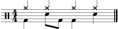 Lesson 2 - Hi Hat played keeping the quarter notes